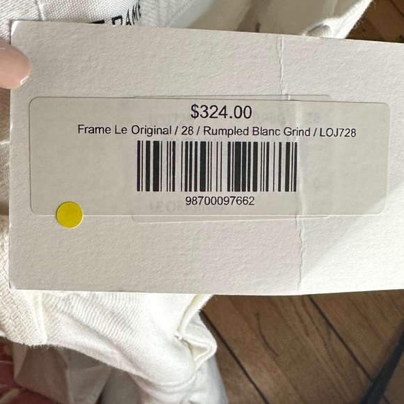 Frame denim white Le Original high-rise straight fit 100% cotton jean size 28 - Picture 6 of 12